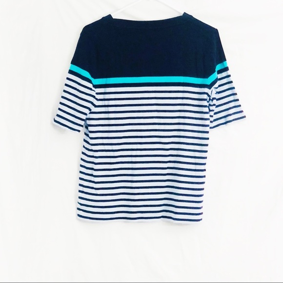Croft & Barrow Blue Striped Short Sleeved T-shirt - Picture 4 of 5